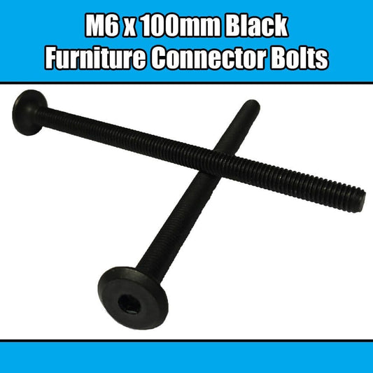 M6X100mm Black Furniture Connector Bolts Allen Joint Fixing Bed Cot Unit Table