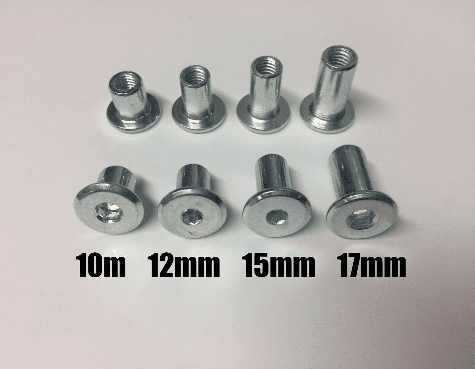 M6X100mm Furniture Connector Bolts & Nut Caps Allen Key Head Joint Fixing Unit