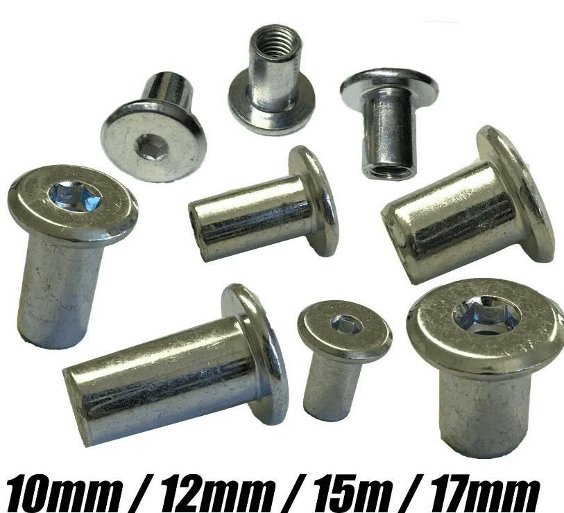 M6X10mm 12mm 15mm 17mm Zinc Plated Connector Bolt Cap Nuts Allen Key Socket