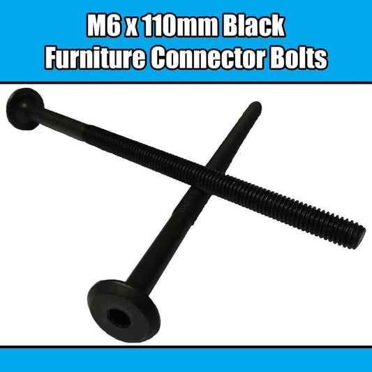 M6X110mm Black Furniture Connector Bolts Allen Joint Fixing Bed Cot Unit Table