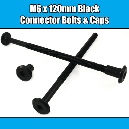 M6X120mm Black Furniture Connector Bolts With Cap Nuts Joint Fixing Bed Cot