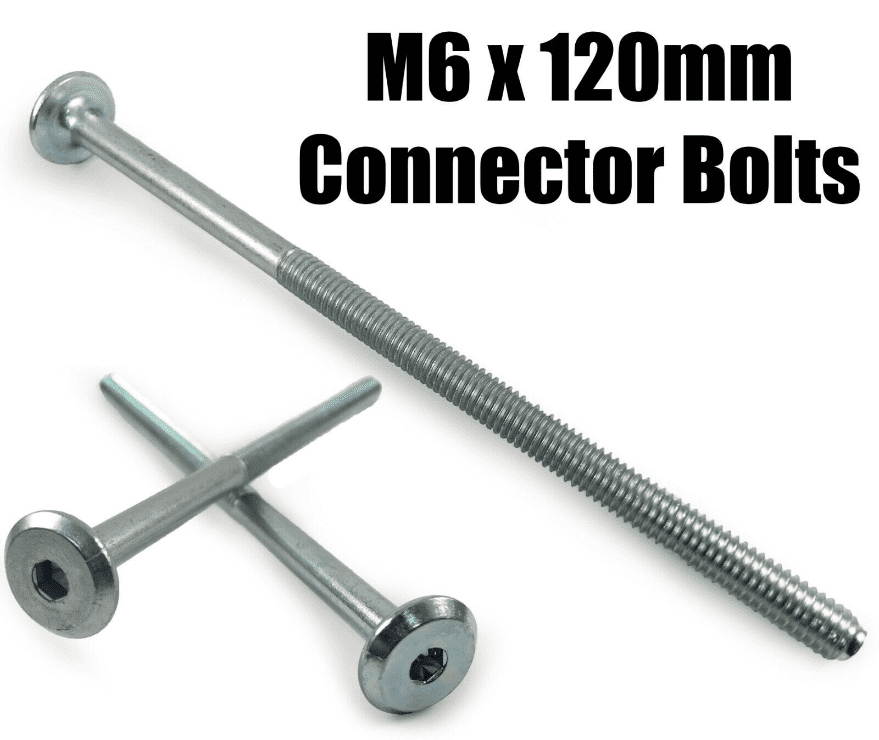 M6X120mm Furniture Connector Bolts Flat Head Joint Fixing Unit Bed Cot Desk