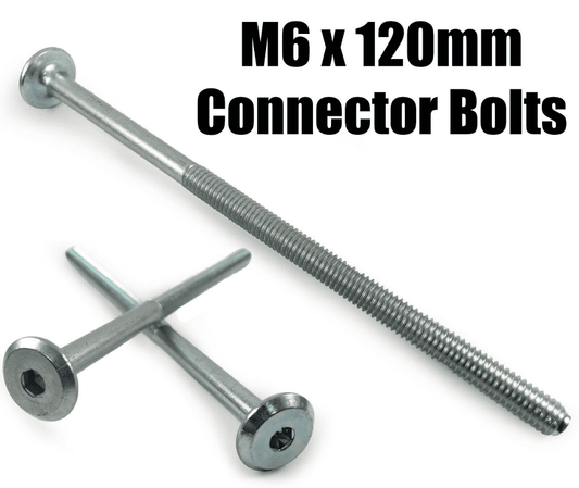 M6X120mm Furniture Connector Bolts Flat Head Joint Fixing Unit Bed Cot Desk