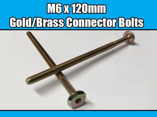 M6X120mm Gold Brass Yellow Furniture Connector Bolts Allen Key Joint Fixing