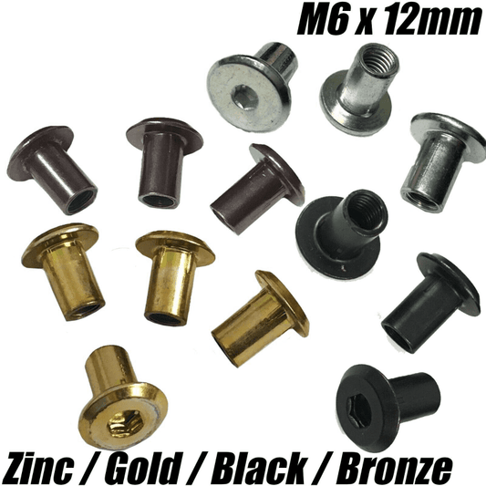 M6X12mm Allen Key Head Connector Bolt Cap Nuts Black Gold Bronze Zinc