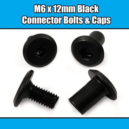 M6X12mm Black Furniture Connector Bolts With Cap Nuts Joint Fixing Bed Cot