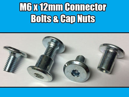 M6X12mm Furniture Connector Bolts & Nut Caps Allen Key Head Joint Fixing