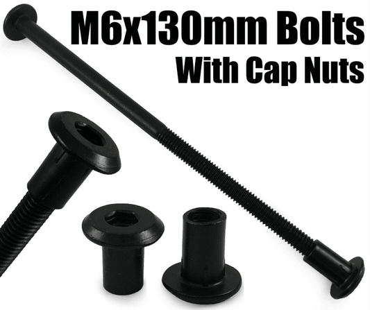M6X130mm Black Furniture Connector Bolts With Cap Nuts Joint Fixing Bed Cot