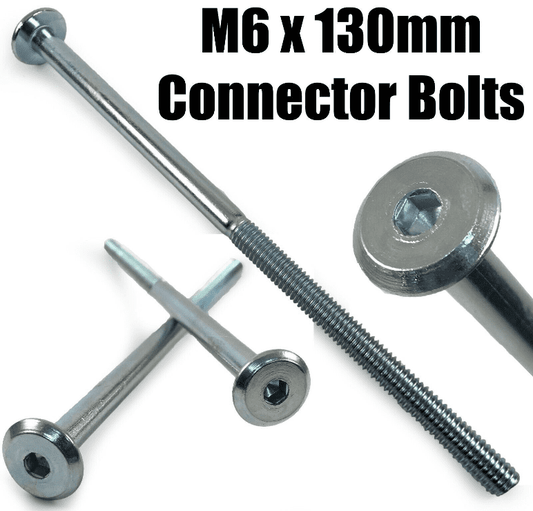 M6X130mm Furniture Connector Bolts Flat Head Joint Fixing Unit Bed Cot Desk