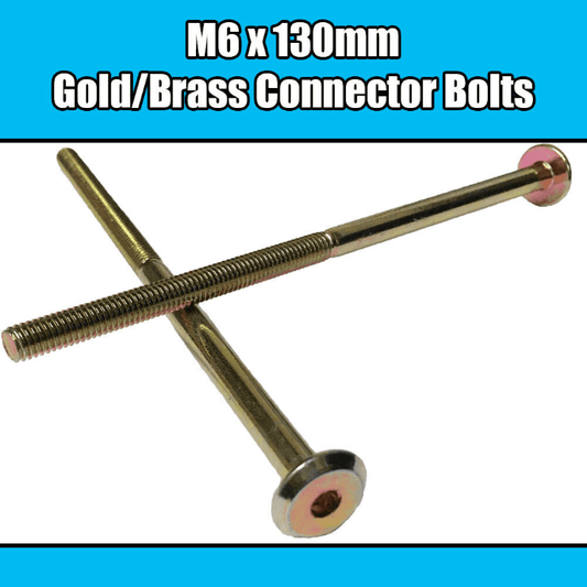 M6X130mm Gold Brass Yellow Furniture Connector Bolts Allen Key Joint Fixing