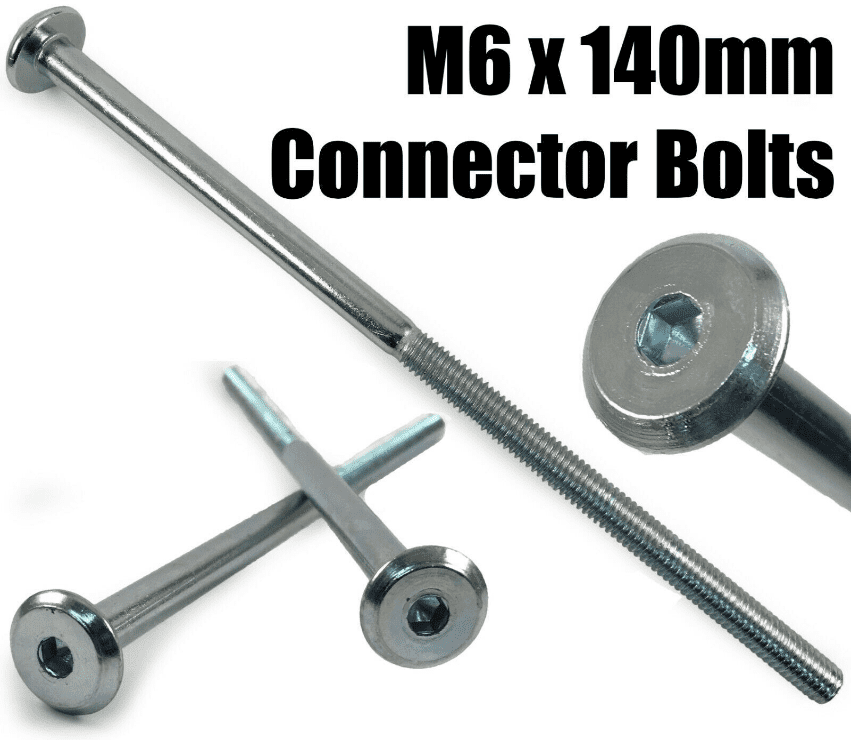 M6X140mm Furniture Connector Bolts Flat Head Joint Fixing Unit Bed Cot Desk