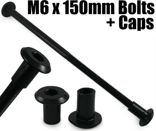 M6X150mm Black Furniture Connector Bolts With Cap Nuts Joint Fixing Bed Cot