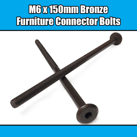 M6X150mm Bronze Furniture Connector Bolts Joint Fixing Bed Cot Unit Table Desk
