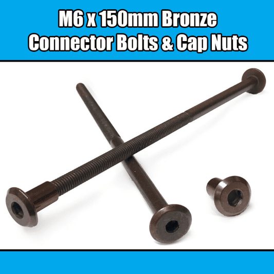 M6X150mm Bronze Furniture Connector Bolts With Cap Nuts Joint Fixing Bed Cot