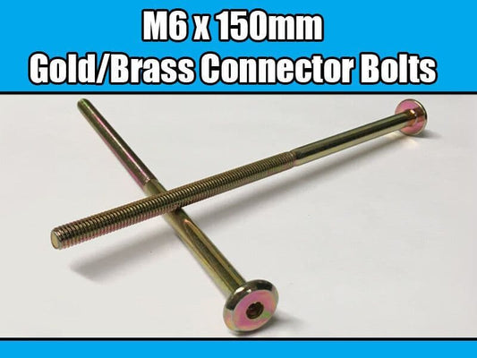 M6X150mm Gold Brass Yellow Furniture Connector Bolts Allen Key Joint Fixing