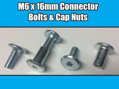 M6X16mm Furniture Connector Bolts & Nut Caps Allen Key Head Joint Fixing