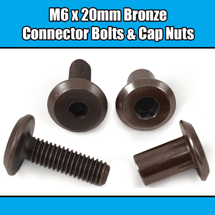M6X20mm Bronze Furniture Connector Bolts With Cap Nuts Joint Fixing Bed Cot