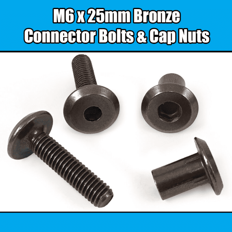 M6X25mm Bronze Furniture Connector Bolts With Cap Nuts Joint Fixing Bed Cot