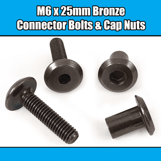 M6X25mm Bronze Furniture Connector Bolts With Cap Nuts Joint Fixing Bed Cot