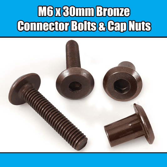 M6X30mm Bronze Furniture Connector Bolts With Cap Nuts Joint Fixing Bed Cot
