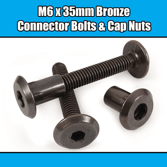 M6X35mm Bronze Furniture Connector Bolts With Cap Nuts Joint Fixing Bed Cot