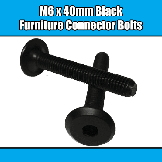 M6X40mm Black Furniture Connector Bolts Allen Joint Fixing Bed Cot Unit Table