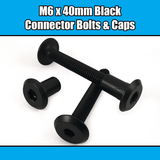 M6X40mm Black Furniture Connector Bolts With Cap Nuts Joint Fixing Bed Cot
