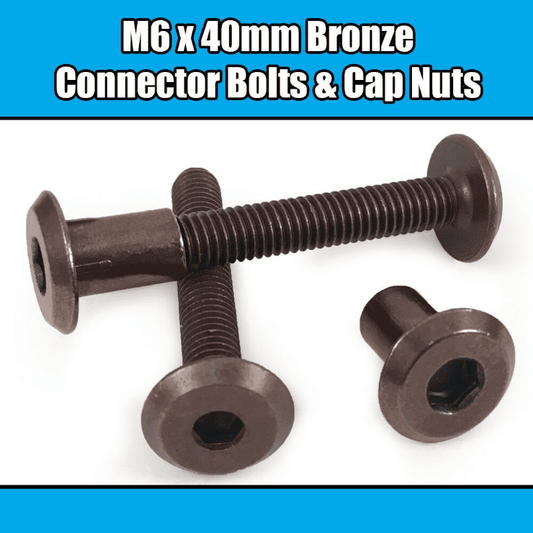 M6X40mm Bronze Furniture Connector Bolts With Cap Nuts Joint Fixing Bed Cot