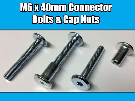 M6X40mm Furniture Connector Bolts & Nut Caps Allen Key Head Joint Fixing