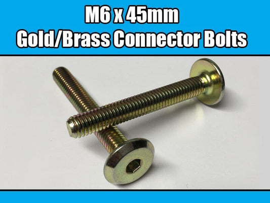 M6X45mm Gold Brass Yellow Furniture Connector Bolts Allen Key Joint Fixing
