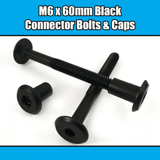M6X60mm Black Furniture Connector Bolts With Cap Nuts Joint Fixing Bed Cot