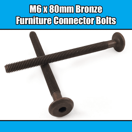 M6X80mm Bronze Furniture Connector Bolts Joint Fixing Bed Cot Unit Table Desk