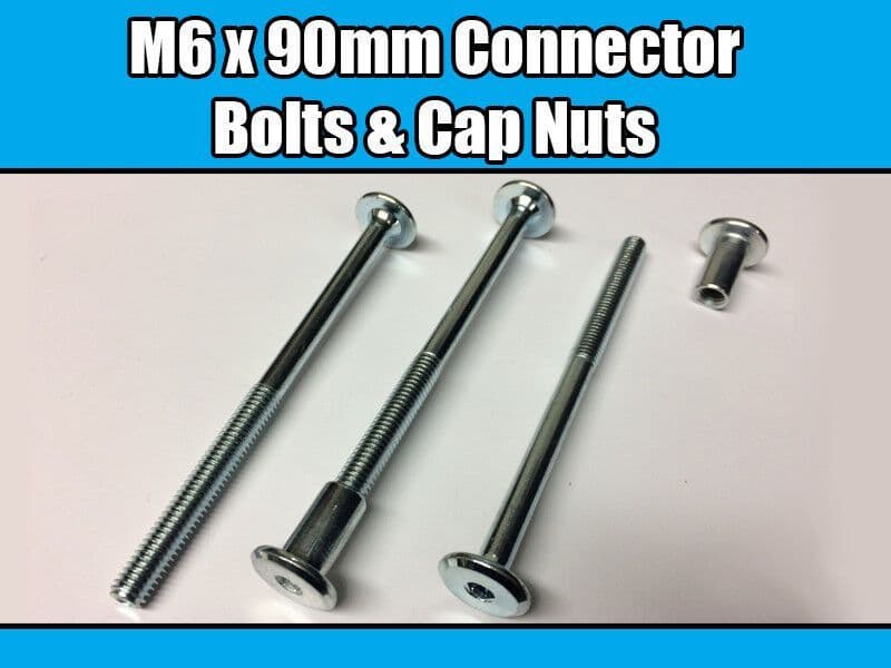 M6X90mm Furniture Connector Bolts & Nut Caps Allen Key Head Joint Fixing Units