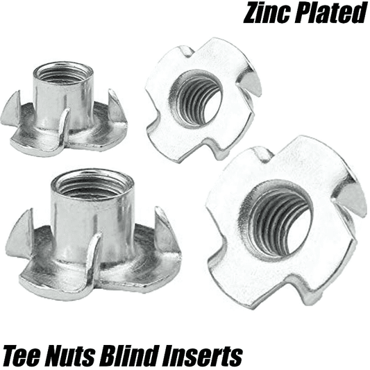 M8 4 Pronged Captive Blind Inserts Tee Nut Hammer In Wood Furniture T Nuts