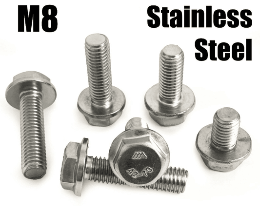 M8 8mm Flanged Hexagon Head Bolts Flange Hex Screws A2 Stainless Steel Din 6921
