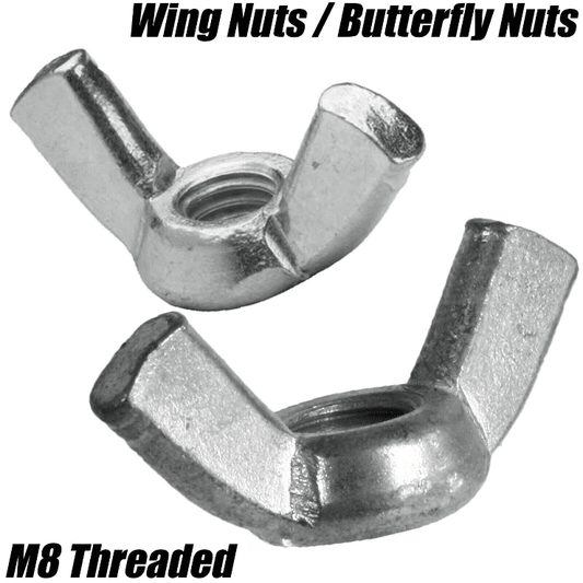 M8 8mm Wing Nuts Butterfly Hand Nuts Threaded Din 315 Bright Metal Zinc Plated