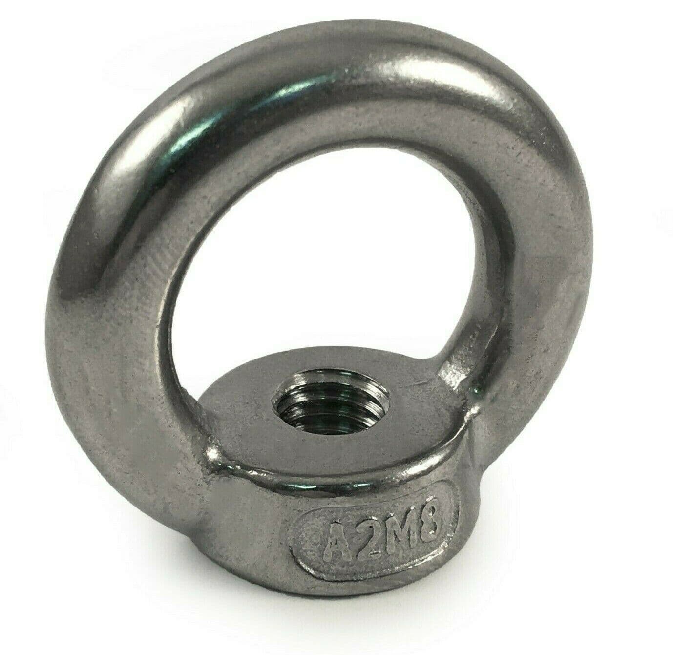 M8 A2 304 Stainless Steel M8 Lifting Eye Female Nuts Din 582 Type Metric Coarse