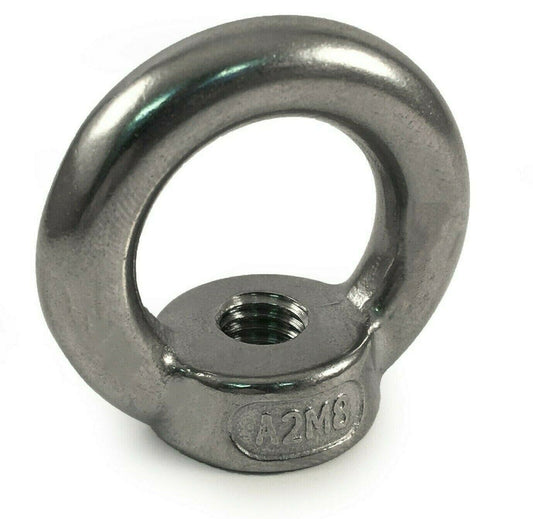 M8 A2 304 Stainless Steel M8 Lifting Eye Female Nuts Din 582 Type Metric Coarse