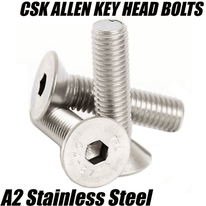 M8 A2 Stainless Steel Countersunk Screws Socket Bolts + Hex Dome Cap Nuts Domed