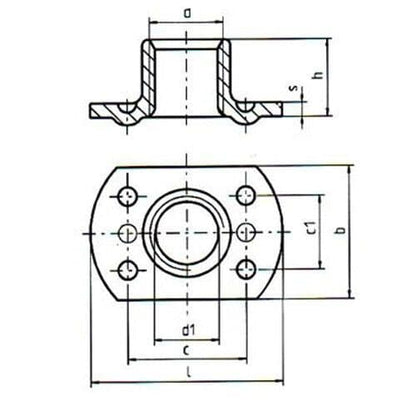 M8 Carbon Steel Tee Spot Slab Based T Shape Nuts 4 Welded Pips, Holes & Flat