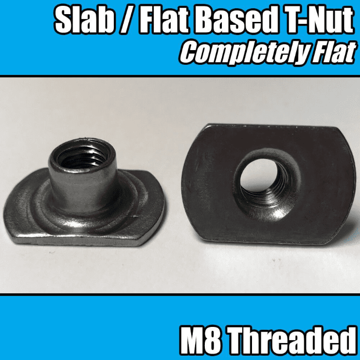 M8 Carbon Steel Tee Spot Slab Based T Shape Nuts 4 Welded Pips, Holes & Flat