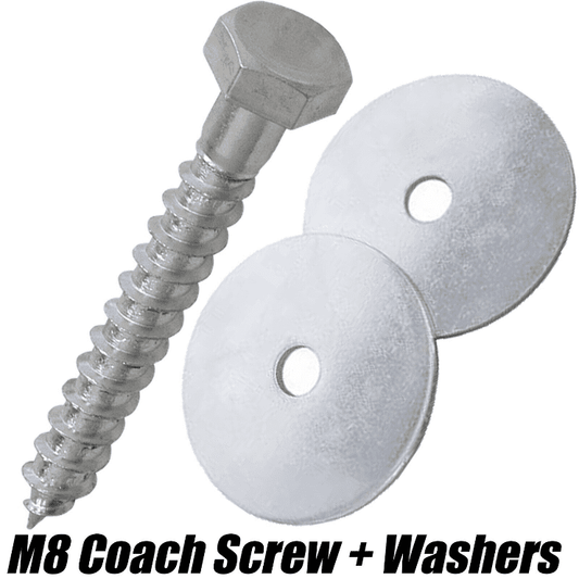 M8 Coach Screws Hex Lag Bolts Wood Structure Furniture Fixing With Penny Washers
