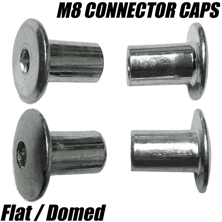 M8 Flat & Domed Cap Nuts for Joint Fixing Furniture Connector Bolts