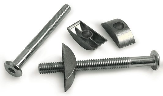 M8 Furniture Connector Bolts with Half Moon Luna Washer for Cots, Beds