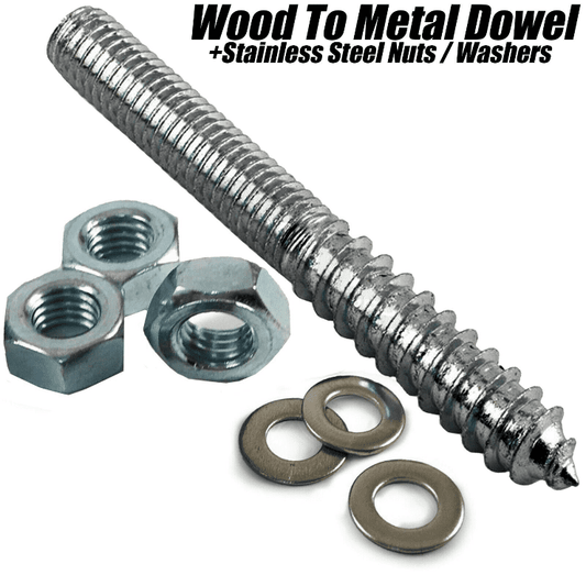 M8 Furniture Fixing Wood To Metal Dowels Wall Hanger Bolts Nuts + Washers
