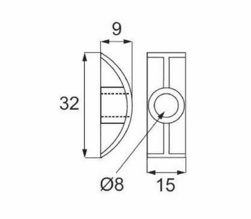 M8 Half Moon Luna Unthreaded Washers & Hex Nuts for Bunk Beds Cots