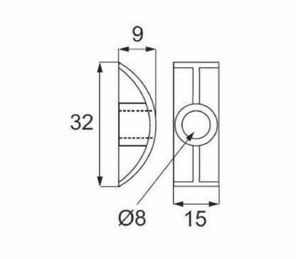 M8 Half Moon Luna Unthreaded Washers & Hex Nuts for Bunk Beds Cots