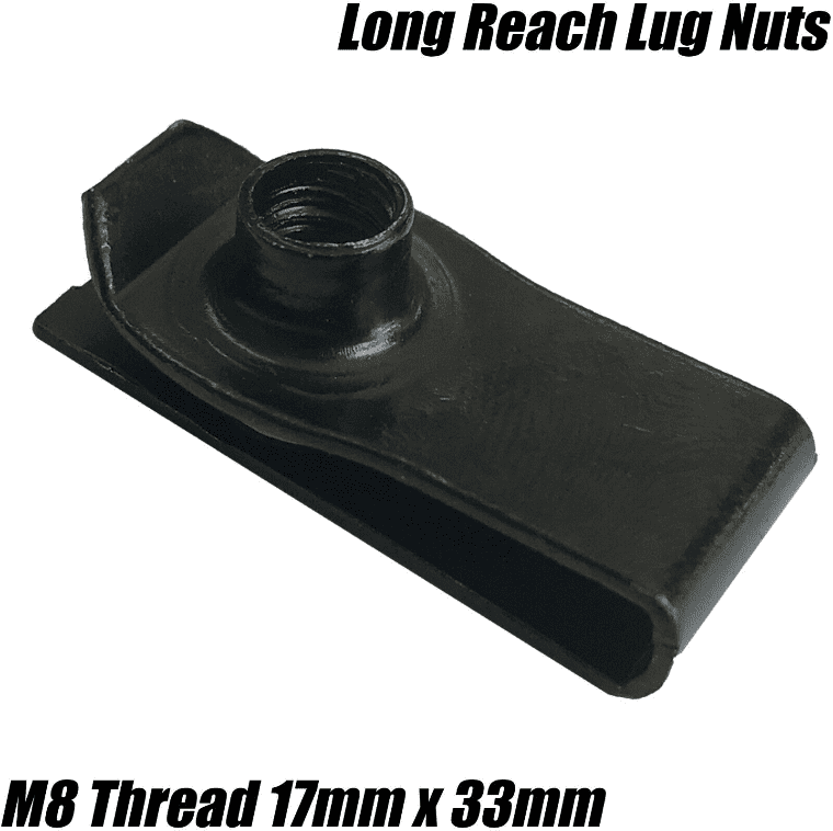 M8 Long Reach Chimney U Nut Lug Nuts Speed Spire Captive Clips Threaded