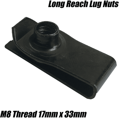 M8 Long Reach Chimney U Nut Lug Nuts Speed Spire Captive Clips Threaded