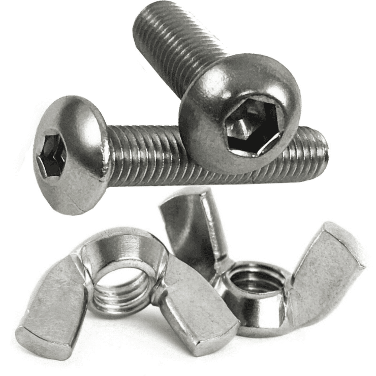 M8 M10 M12 M16 A2 Stainless Steel Button Head Allen Socket Bolts + A2 Wing Nuts